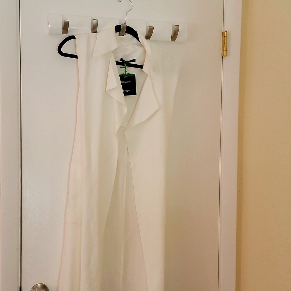 Linen wrap dress, off white  XS